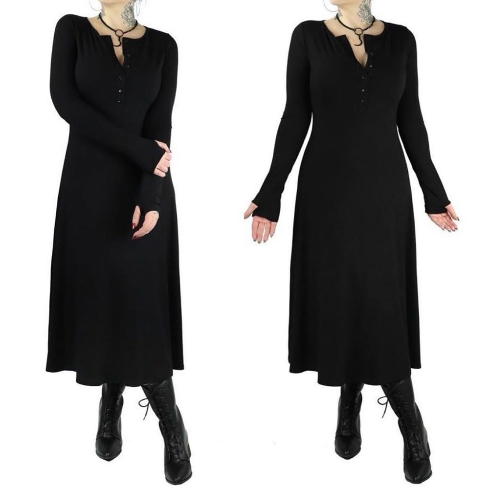 FOXBLOOD Fiona Henley Thumbhole Dress.